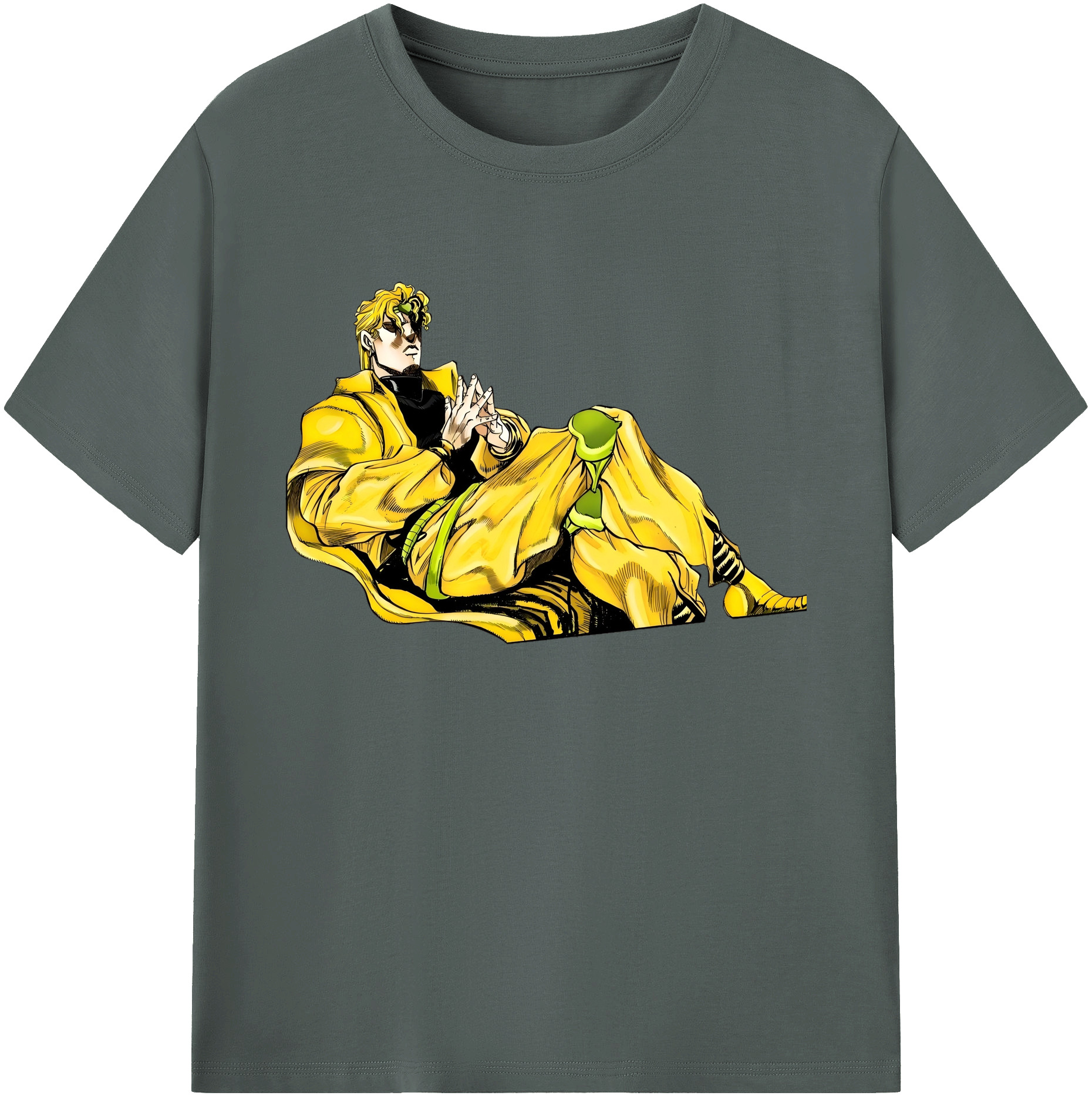 （画像用） ジョジョの奇妙な冒険 ディオ?ブランドー JoJo's Bizarre Adventure Dio Brando 綿100％ メンズ半袖Tシャツ｜肌触りやわらか＆通気性